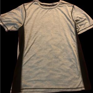 Boys Large Game Time Short Sleeve Shirt Gray Silver Black